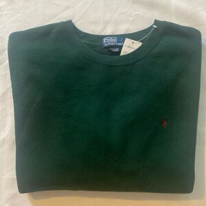 NWT Polo Ralph Lauren hunter green crew neck sweatshirt